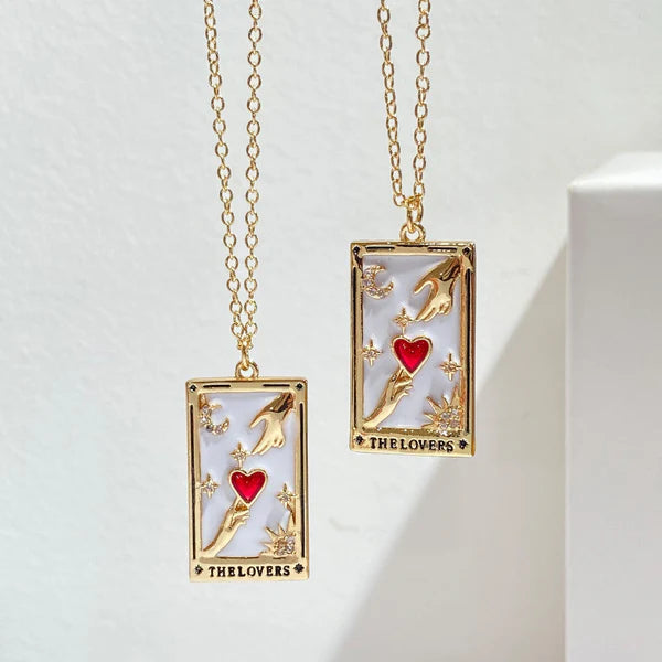 Collier carré Tarot sertie de diamants