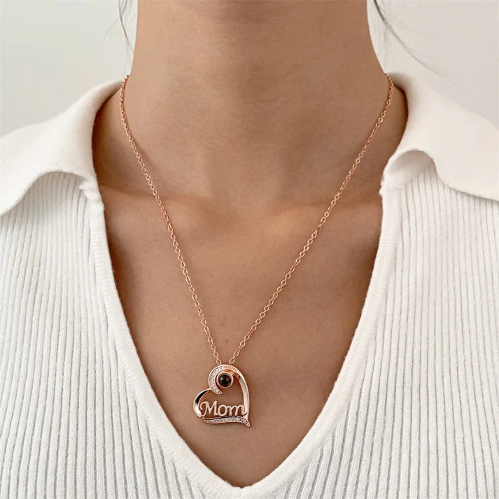 Personalized Photo Projection Necklace For Mom