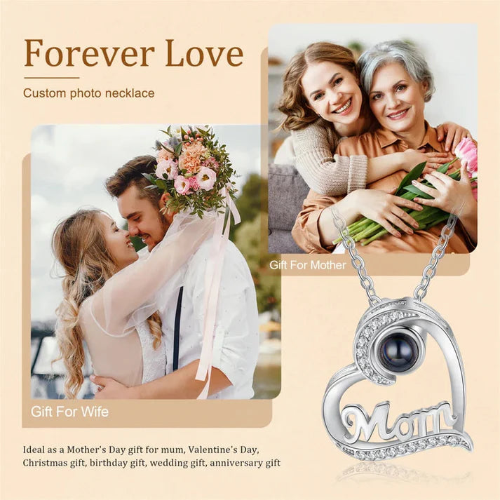 Personalized Photo Projection Necklace For Mom