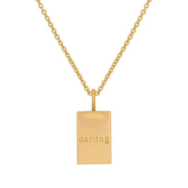 Collier Pendentif Lettre Minimalisme Carré