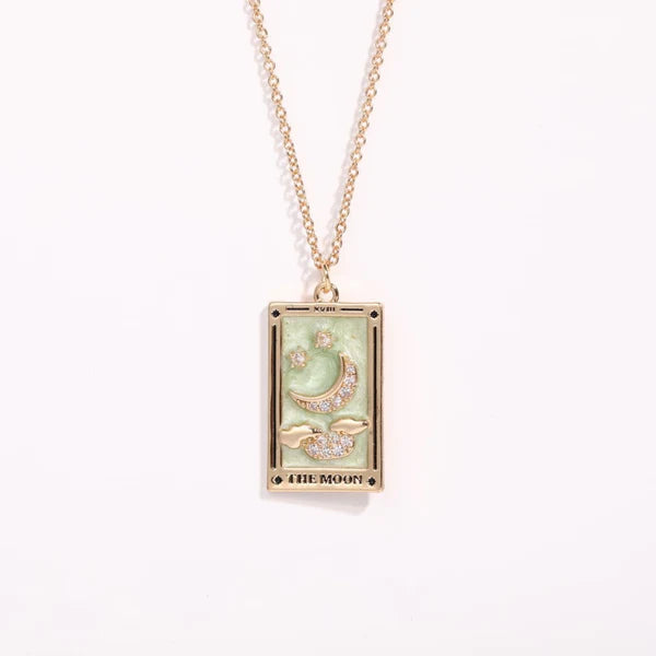 Diamond-studded Tarot Square Necklace