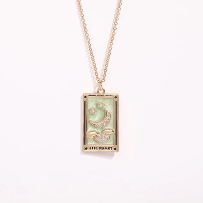 Diamond-studded Tarot Square Necklace