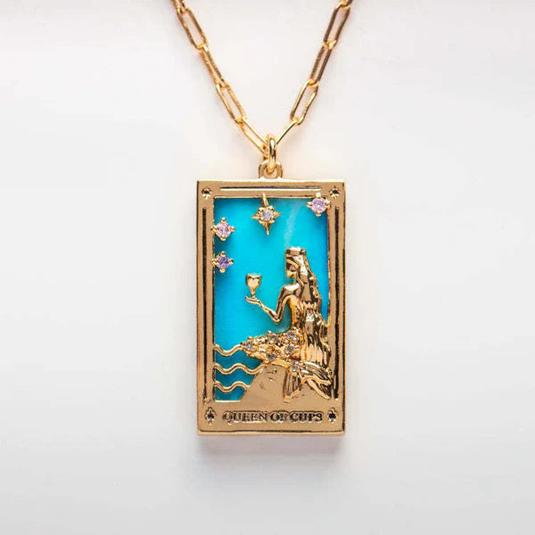 Diamond-studded Tarot Square Necklace