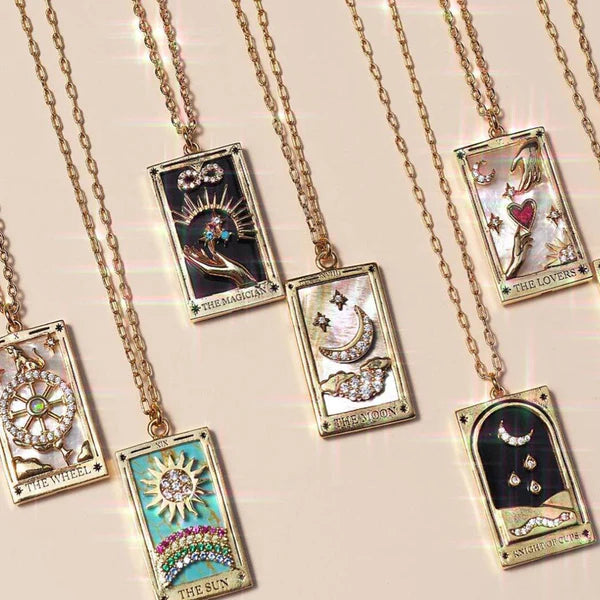 Diamond-studded Tarot Square Necklace