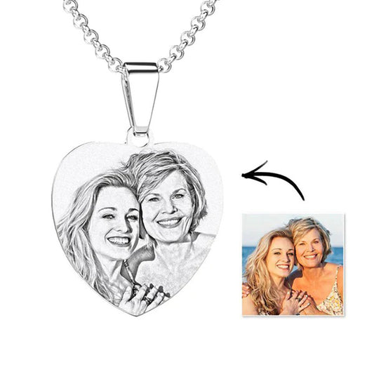 Custom Engraved Necklace - "Heart Of Love"