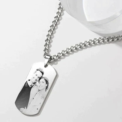 Custom Engraved Necklace - "Badge Of Love"