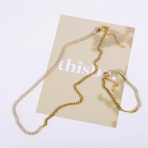 Blingbling Spliced Tennis Chain Cuba Chain