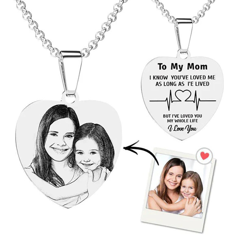 Custom Engraved Necklace - "Heart Of Love"