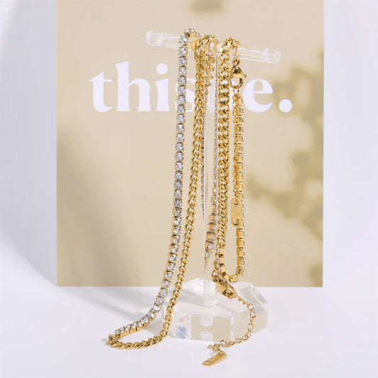 Blingbling Spliced Tennis Chain Cuba Chain