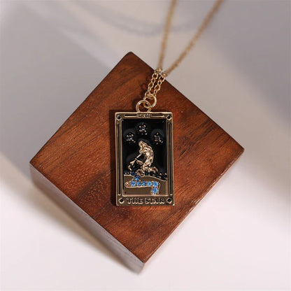 Diamond-studded Tarot Square Necklace