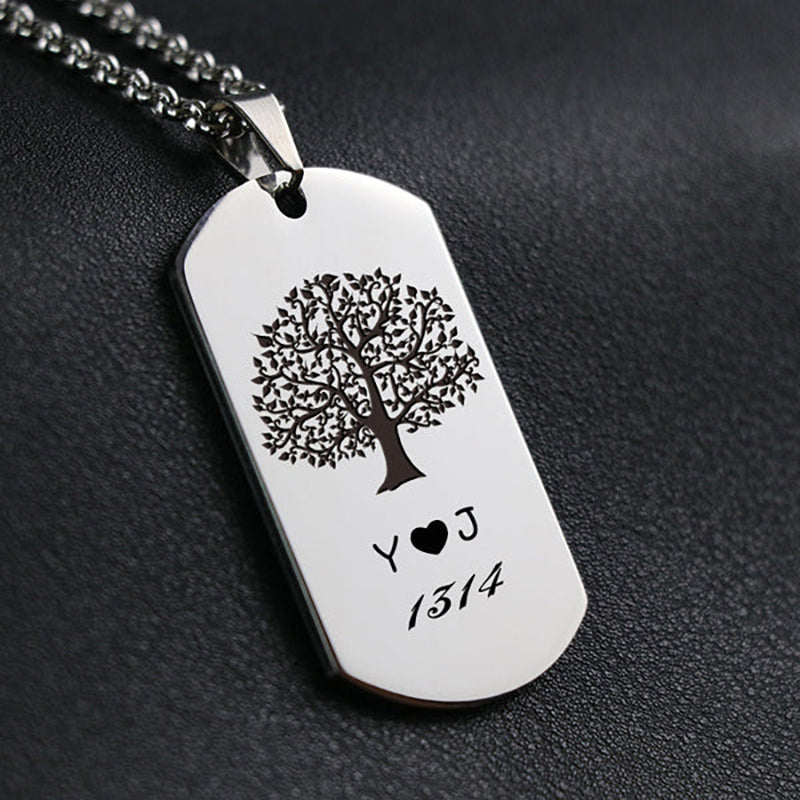 Custom Engraved Necklace - "Badge Of Love"