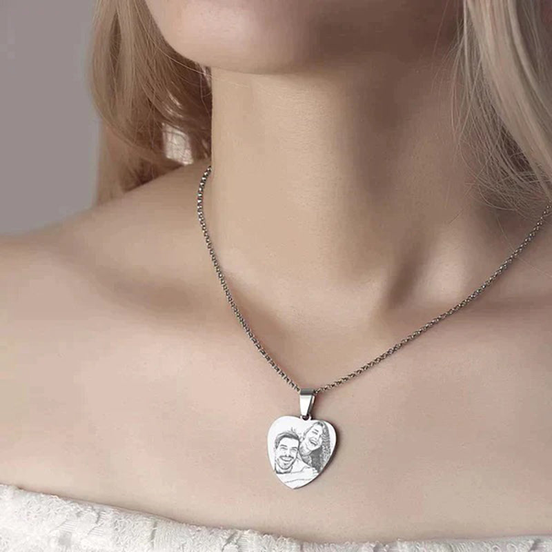 Custom Engraved Necklace - "Heart Of Love"