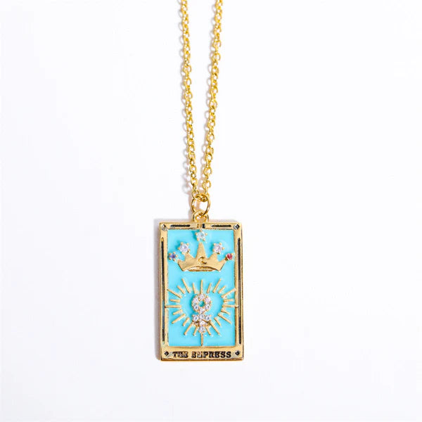 Diamond-studded Tarot Square Necklace