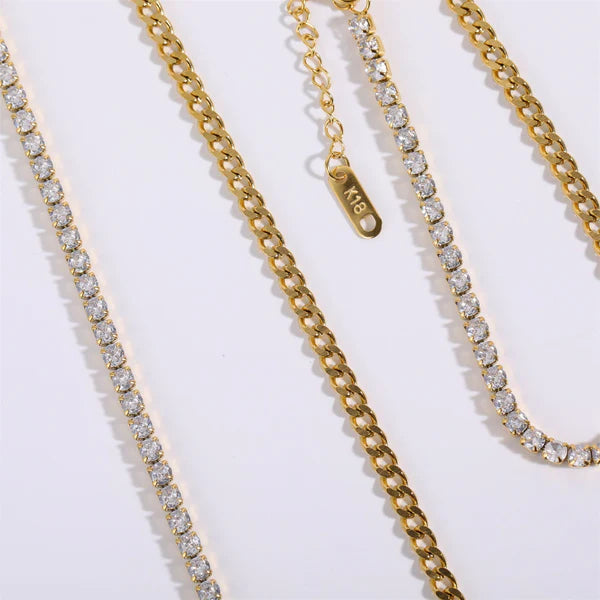 Blingbling Spliced Tennis Chain Cuba Chain