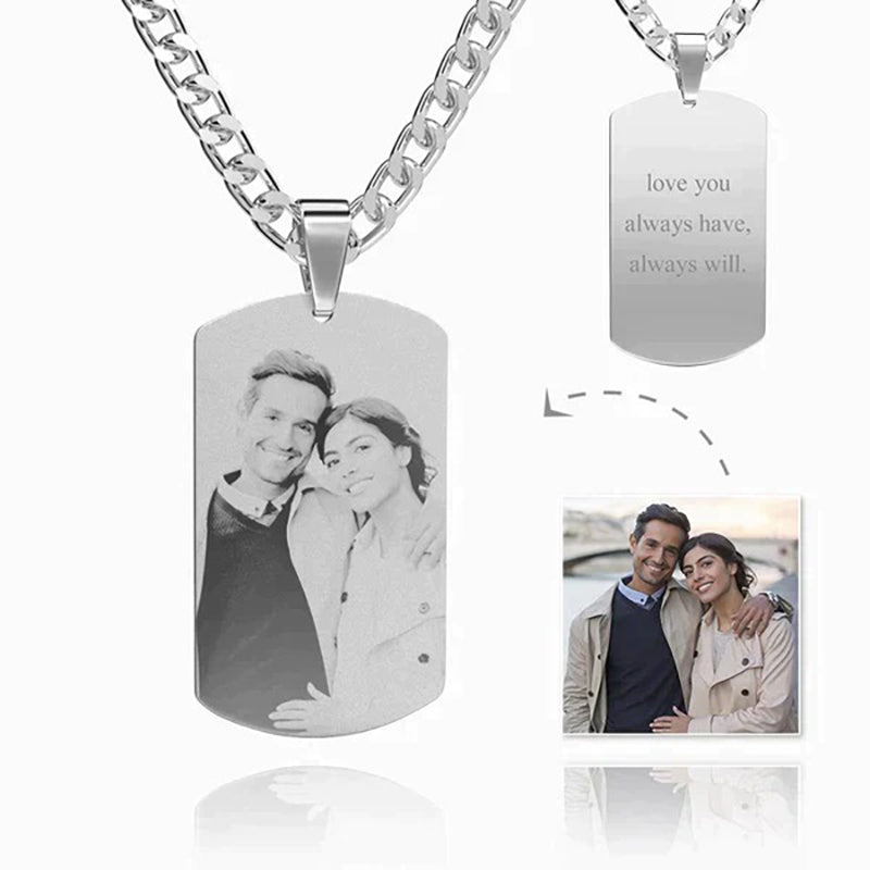 Custom Engraved Necklace - "Badge Of Love"