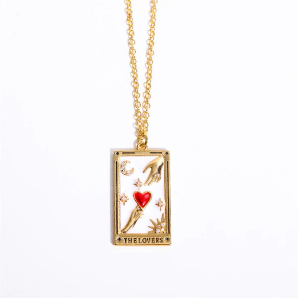 Diamond-studded Tarot Square Necklace