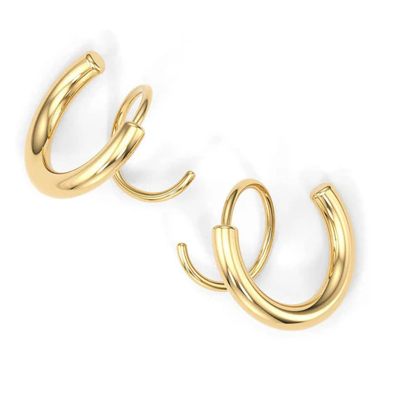 Spiral Double Loop Twisted Earrings