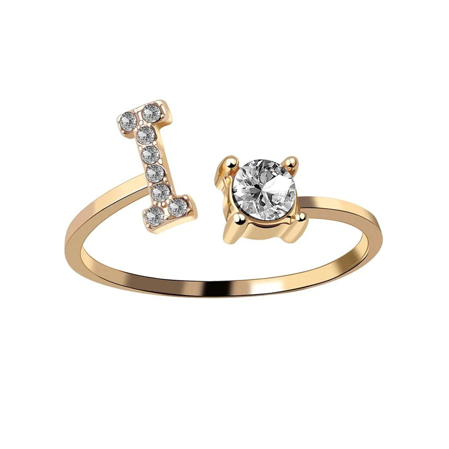 Initial Adjustable Letter Ring