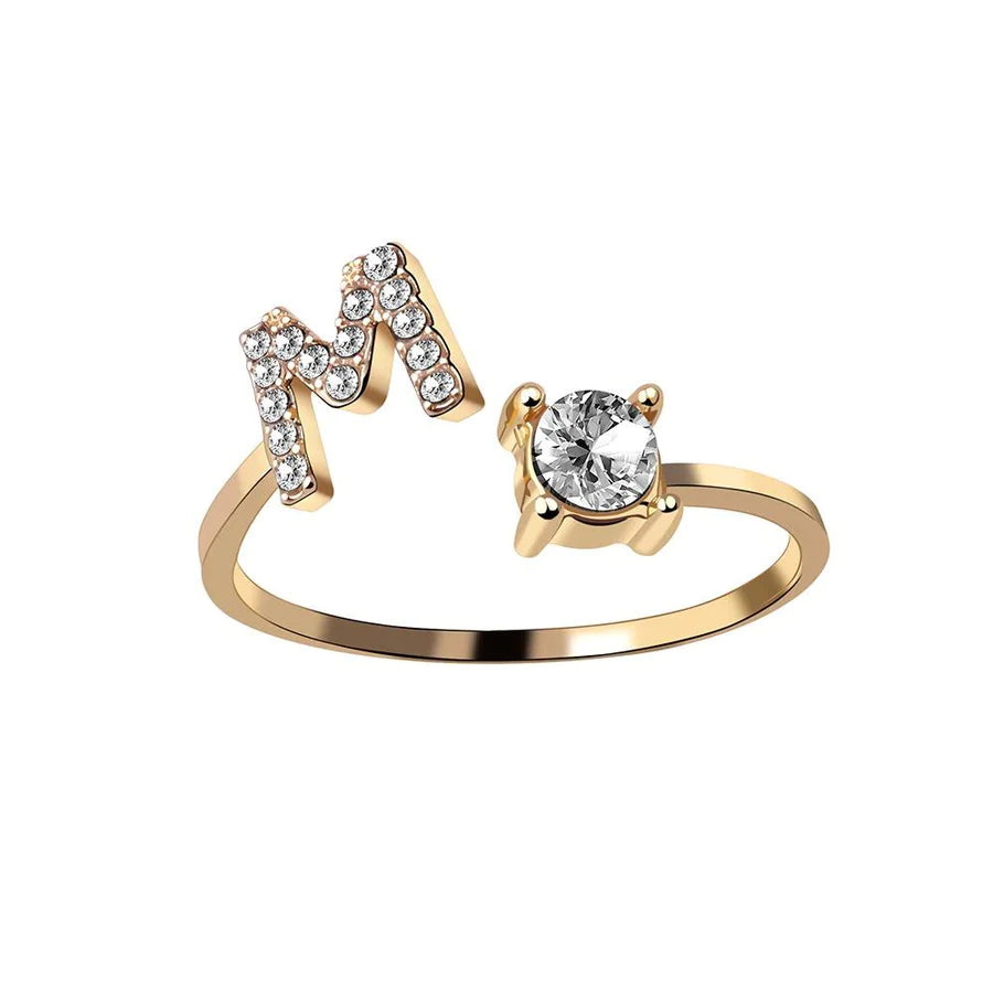 Initial Adjustable Letter Ring