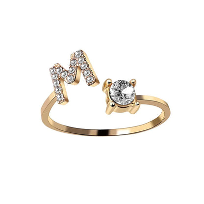 Initial Adjustable Letter Ring