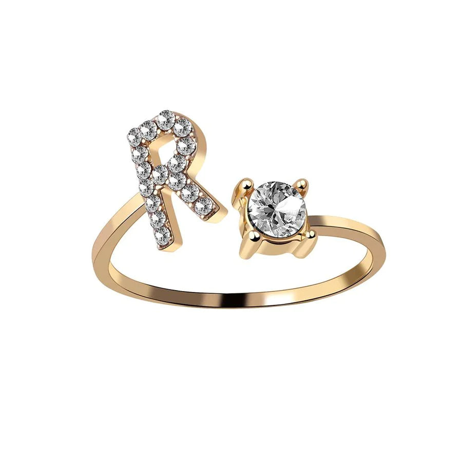 Initial Adjustable Letter Ring