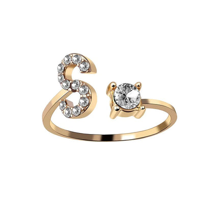 Initial Adjustable Letter Ring