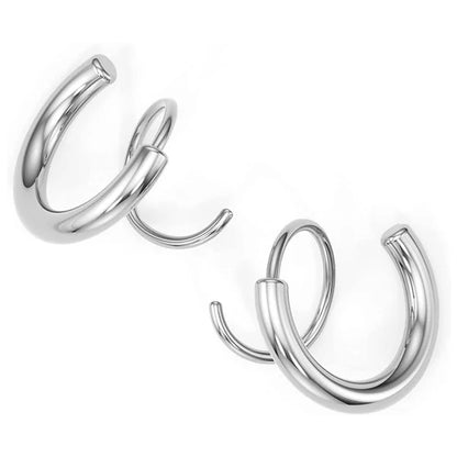 Spiral Double Loop Twisted Earrings