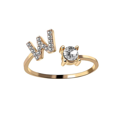 Initial Adjustable Letter Ring